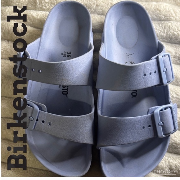 Birkenstock Shoes - Birkenstock Sky Blue Double Strap Sandals